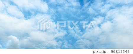 Sky texture. Blue sky and white clouds floated in sky on clear day with sunshine combined with cool breeze. 96815542