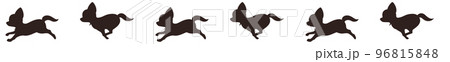 走る犬(チワワ)のシルエットエンドレスライン 走る犬(チワワ)のシルエットエンドレスライン 96815848