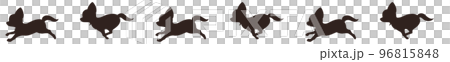 Running dog (chihuahua) silhouette endless line 96815848