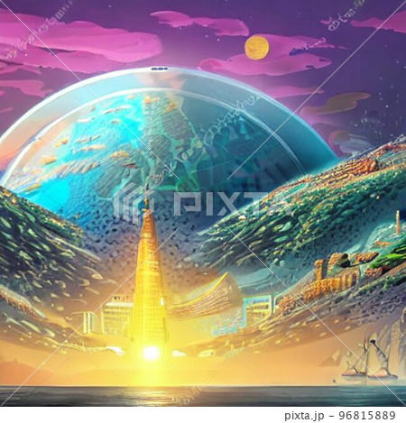 ド-ム衛星制御塔の光	 96815889