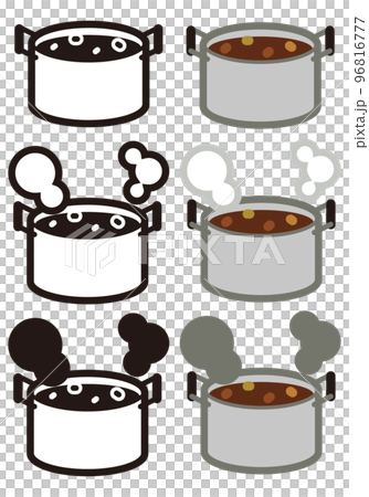 Pot curry set icon illustration set Pot curry set icon illustration set 96816777