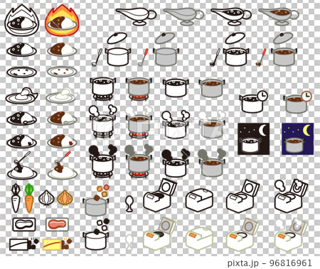 一套咖哩和米飯相關插圖 96816961