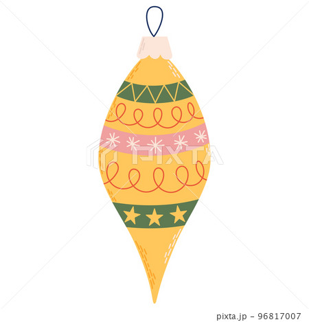 Christmas toy and ball in vintage style. Christmas ornament 96817007