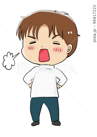 えらそうにふんぞり返る男性 96817222