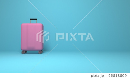Stylish suitcases on color background. Copyspace. 3d illustration Stylish suitcases on color background. Copyspace. 3d illustration 96818809