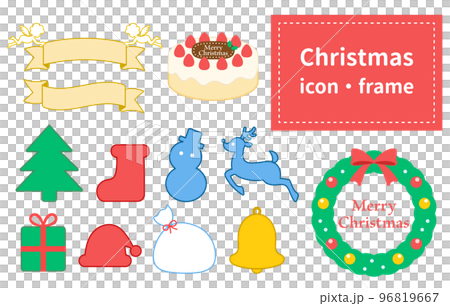Christmas frame icon illustration set Christmas frame icon illustration set 96819667