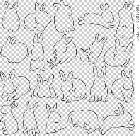 Rabbit in various poses Rabbit in various poses 96819698