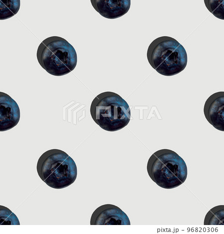 Blueberry seamless pattern on grey background 96820306