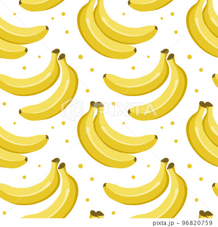 Seamless pattern, colorful bananas on a white background. Fruit background, textile, vector Seamless pattern, colorful bananas on a white background. Fruit background, textile, vector 96820759