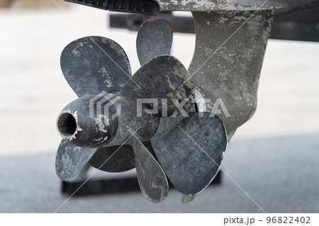 Image of Old rusty metal boat engine thruster turbine 96822402