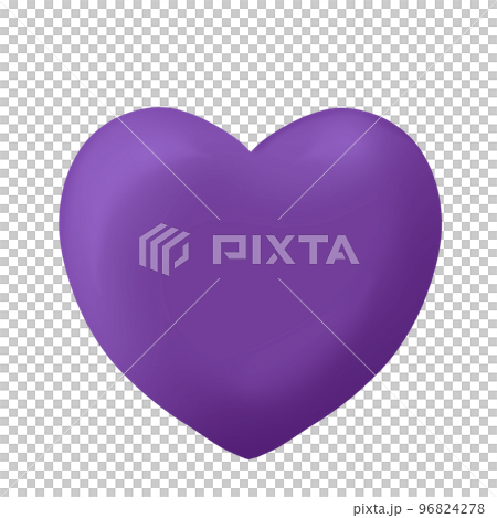 かわいいぷっくりハート紫のイラスト素材 [96824278] - PIXTA