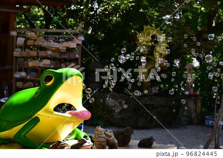 シャボンを吐く如意輪寺のかえる 96824445
