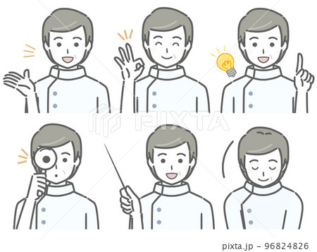 解説する中年男性看護師 解説する中年男性看護師 96824826
