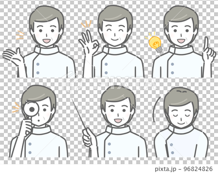 解説する中年男性看護師 解説する中年男性看護師 96824826