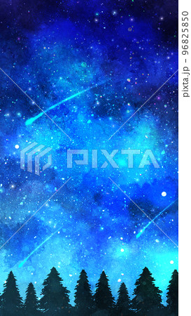 木々と星降る美しい夜空 木々と星降る美しい夜空 96825850