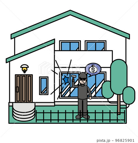 泥棒の被害にあった住宅 96825901