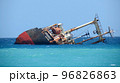 Wreck of ship destroyed in tsunami. 96826863