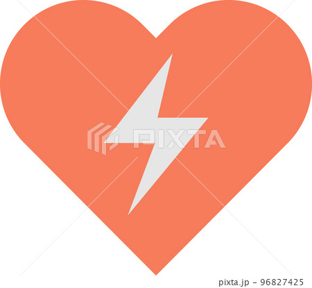 heart and lightning illustration in minimal style 96827425