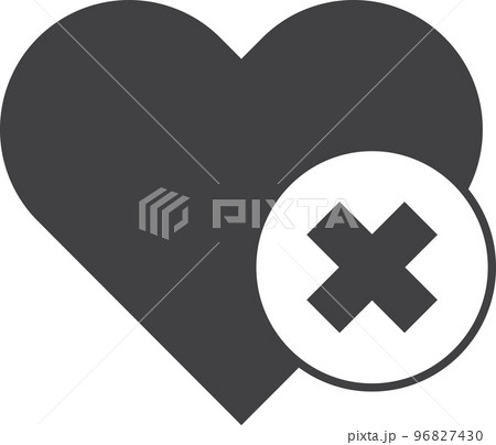 heart and wrong sign illustration in minimal style 96827430