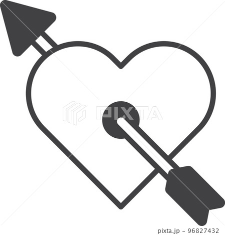 arrow with heart illustration in minimal style 96827432