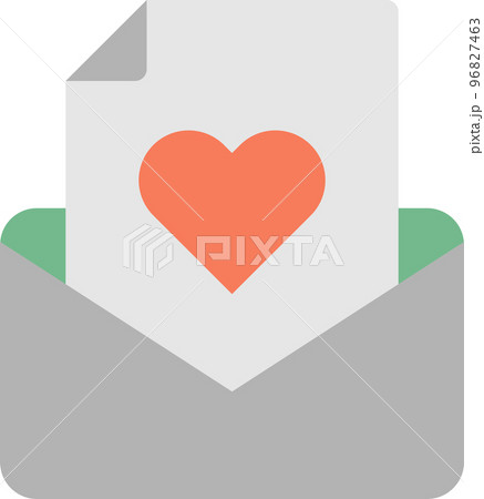 envelope and heart illustration in minimal style envelope and heart illustration in minimal style 96827463