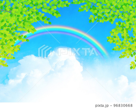 新緑 若葉 青空 環境イメージ背景素材 新緑 若葉 青空 環境イメージ背景素材 96830668