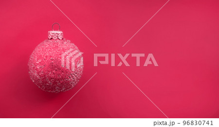 Christamas background in color of the year 2023 Viva Magenta 96830741