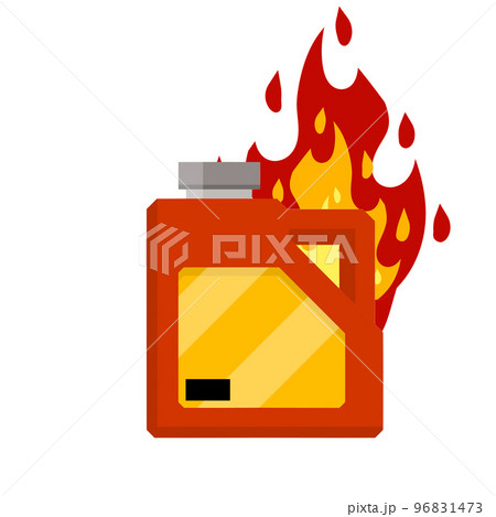 Canister with fuel. Red gas tank. 96831473