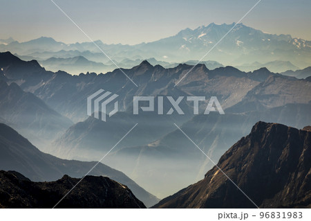 Dramatic landscape of swiss alps in upper Engadine, Graubunden, Switzerland 96831983