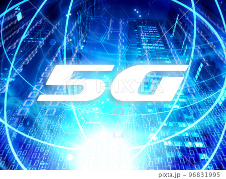 5G 高層ビル 大都市 データ通信イメージ背景素材 5G 高層ビル 大都市 データ通信イメージ背景素材 96831995