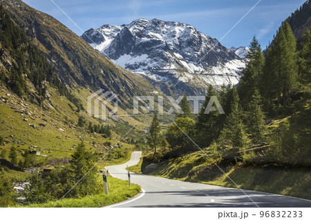 Grimsel and Furka mountain pass, dramatic road with swiss alps, Switzerland 96832233