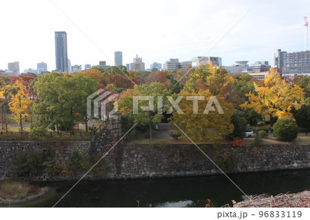 大阪城堀周辺の紅葉風景と街並 大阪城堀周辺の紅葉風景と街並 96833119