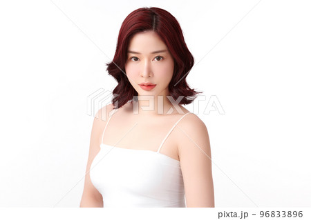 Beautiful young asian woman with clean fresh skin on white background, Face care, Facial treatment, Cosmetology, beauty and spa, Asian women portrait. Beautiful young asian woman with clean fresh skin on white background, Face care, Facial treatment, Cosmetology, beauty and spa, Asian women portrait. 96833896