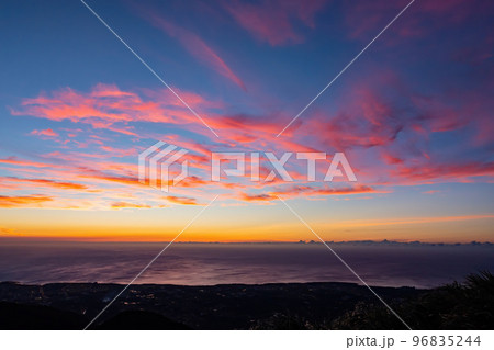 Sunset aerial landscape from Datunshan 96835244