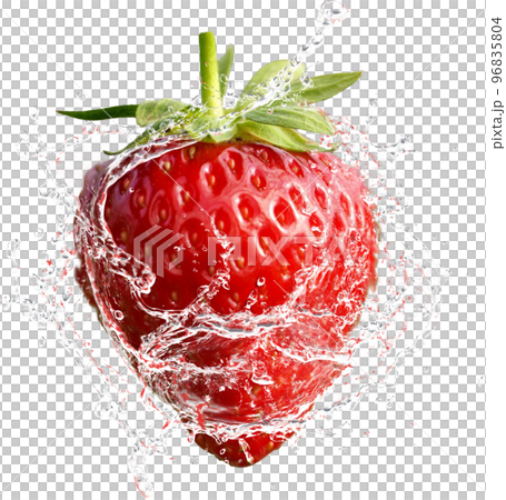 草莓和水濺 96835804