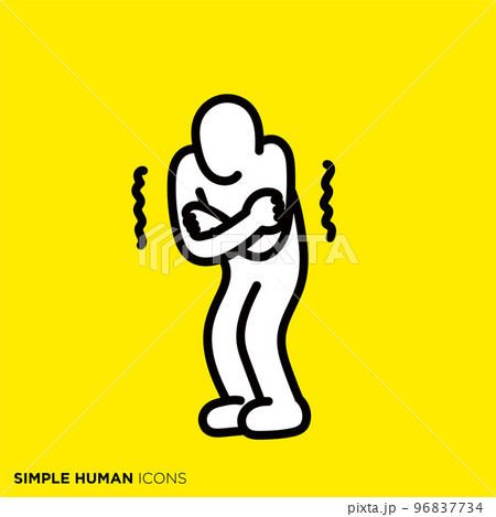 シンプルな人間のアイコンシリーズ　「寒がる人」 96837734
