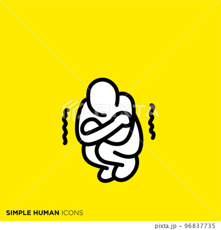 シンプルな人間のアイコンシリーズ　「寒がる人」 96837735