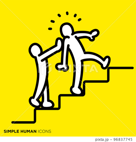 シンプルな人間のアイコンシリーズ　「背中を押す人」 96837745