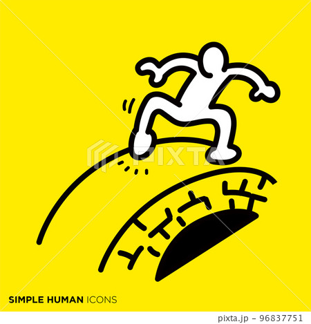 シンプルな人間のアイコンシリーズ　「石橋を叩く人」 96837751