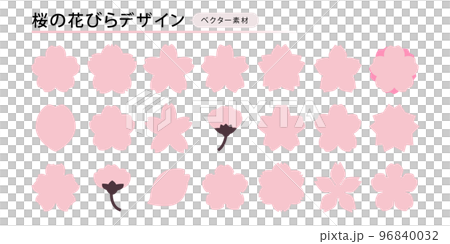 桜の花びらデザインセット シンプル 96840032