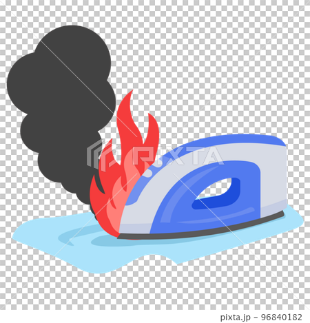 火事の原因 アイロンを置きっぱなし イラスト 火事の原因 アイロンを置きっぱなし イラスト 96840182