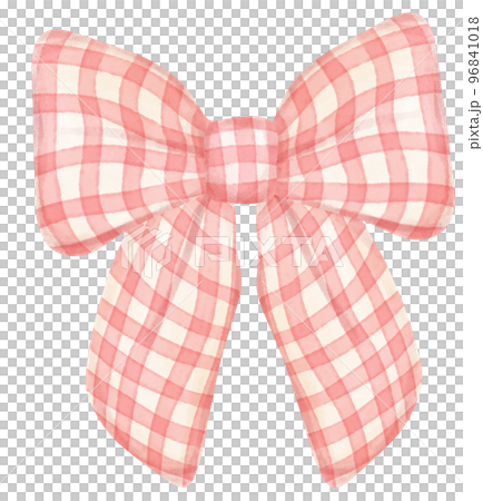 cute check striped ribbon hair bow tie watercolour illustration cute check striped ribbon hair bow tie watercolour illustration 96841018