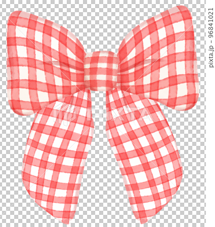 cute check striped ribbon hair bow tie watercolour illustration cute check striped ribbon hair bow tie watercolour illustration 96841021