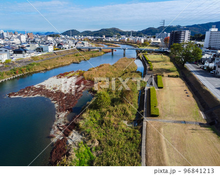 ドローンにて高知市鏡川緑地公園 ドローンにて高知市鏡川緑地公園 96841213