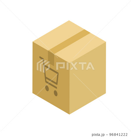 カートのアイコンが印刷された段ボール箱 96841222