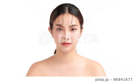 Beautiful young asian woman with clean fresh skin on white background, Face care, Facial treatment, Cosmetology, beauty and spa, Asian women portrait. Beautiful young asian woman with clean fresh skin on white background, Face care, Facial treatment, Cosmetology, beauty and spa, Asian women portrait. 96841677