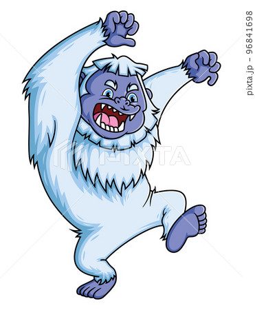 The strong bigfoot very angry and scream of illustration 96841698