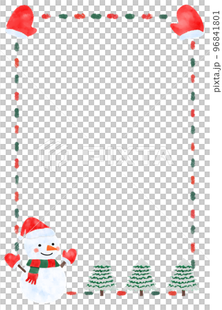 可愛的雪人聖誕賀卡明信片模板 96841801