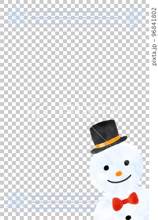 Simple snowman postcard template winter frame 96841802