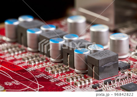 Close-up of a part of Computer graphics card 96842822